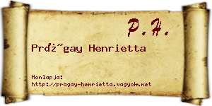 Prágay Henrietta névjegykártya