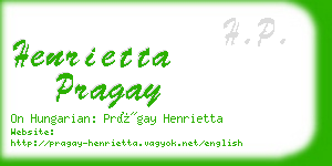 henrietta pragay business card